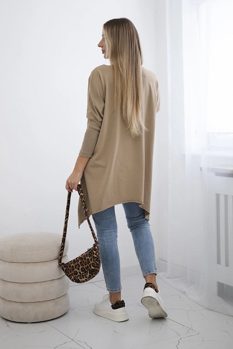 Oversize blouse with rainbow camel print