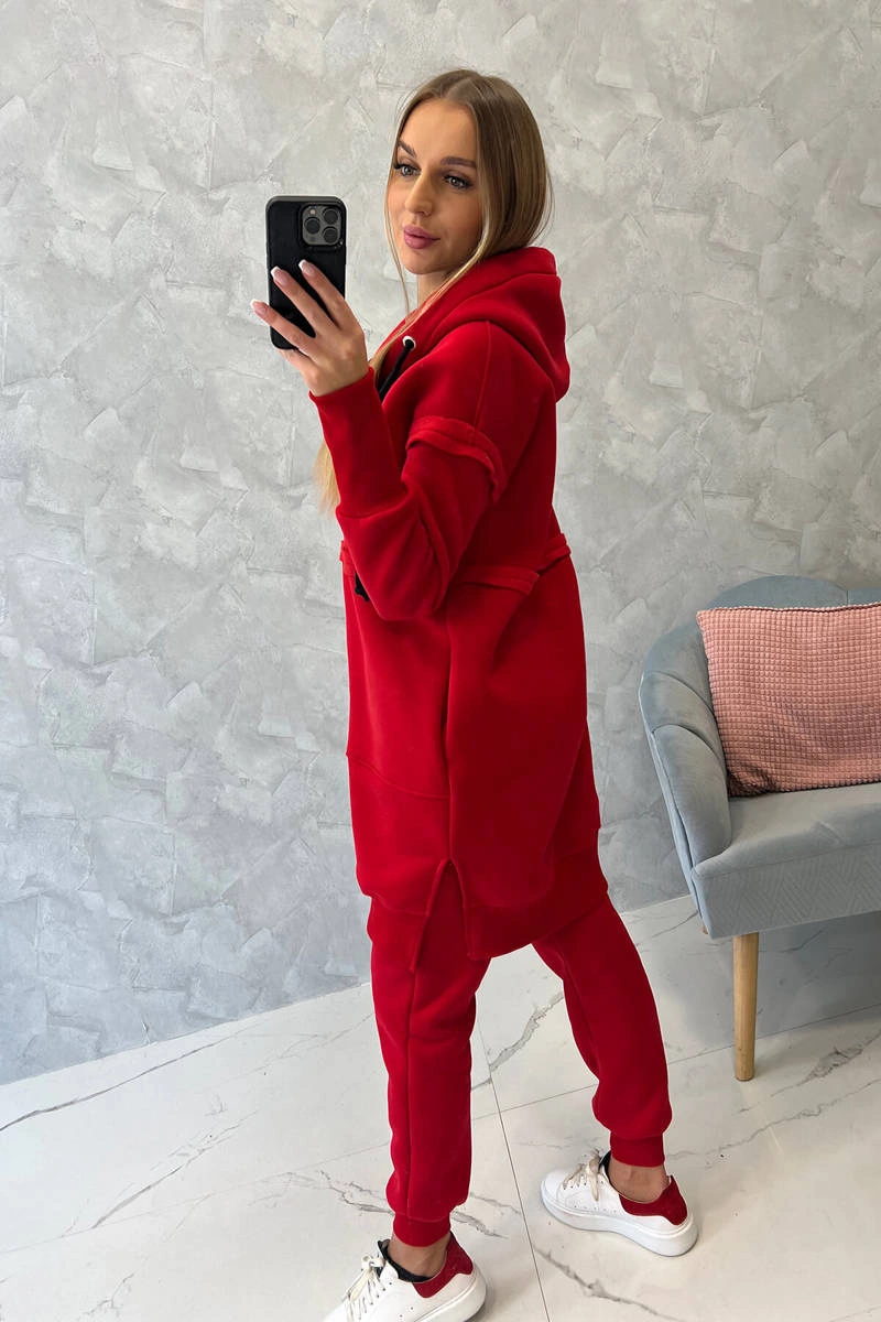 Kesi Insulated set with a long sweatshirt red