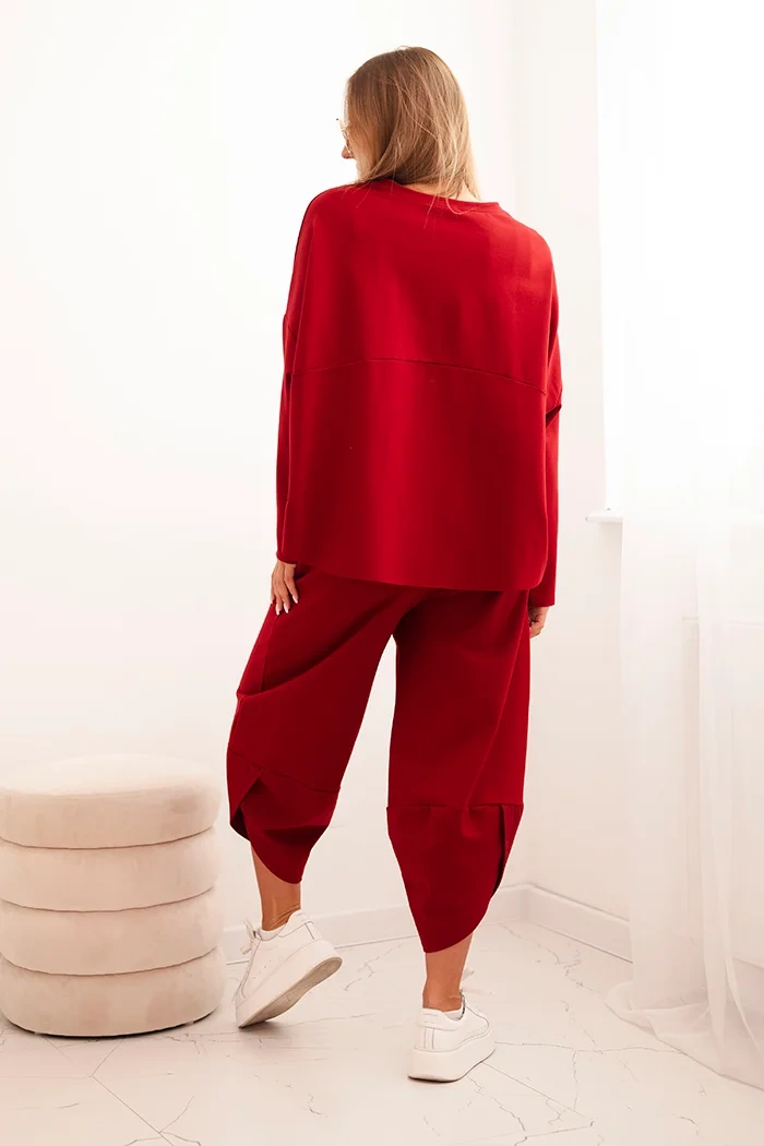 Kesi Włoski Punto Milano Winter set sweatshirt + pants burgundy