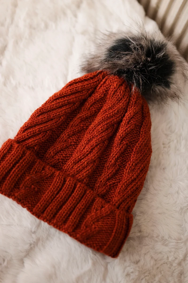 marka niezdefiniowana Cap with fleece Warkocz K226 foxy