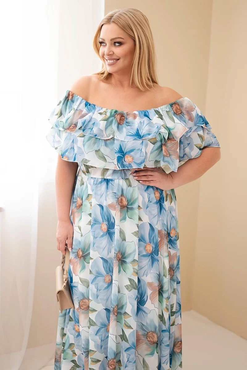 Kesi Włoski Plus-size maxi šaty s volánem