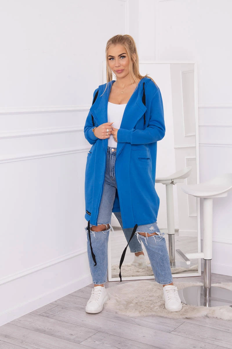 Insulated raincoat with hood purple blue