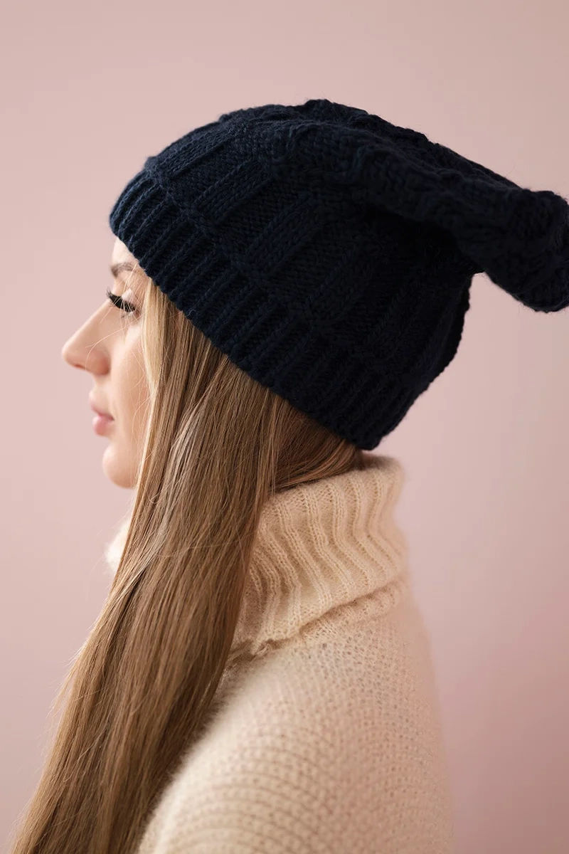 Kesi Cap with fleece Marta K231 navy blue
