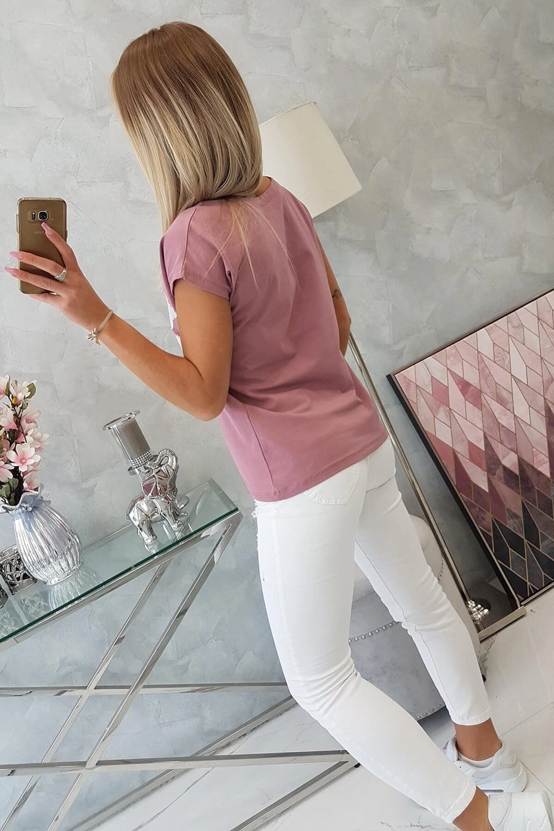 Kesi Blouse with lips print dark pink