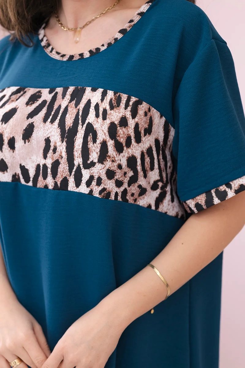 Włoski Leopard print dress nautical