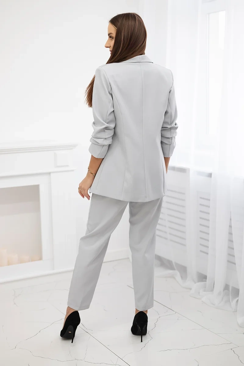 Włoski Elegant set of jackets and trousers grey