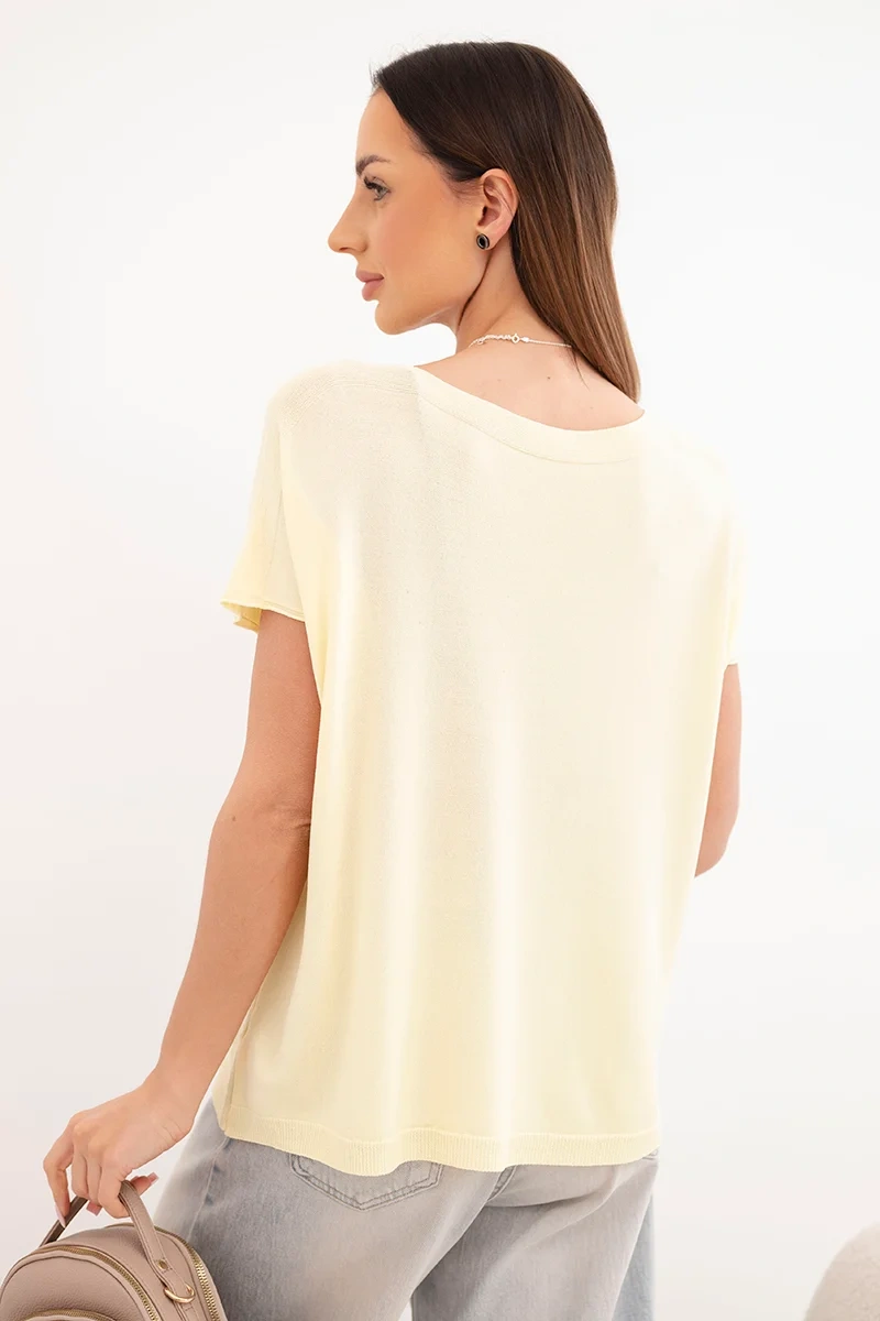 Žltá viskózová oversized blúzka