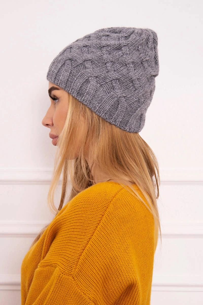 Kesi Cap with fleece Agnieszka K239 light gray