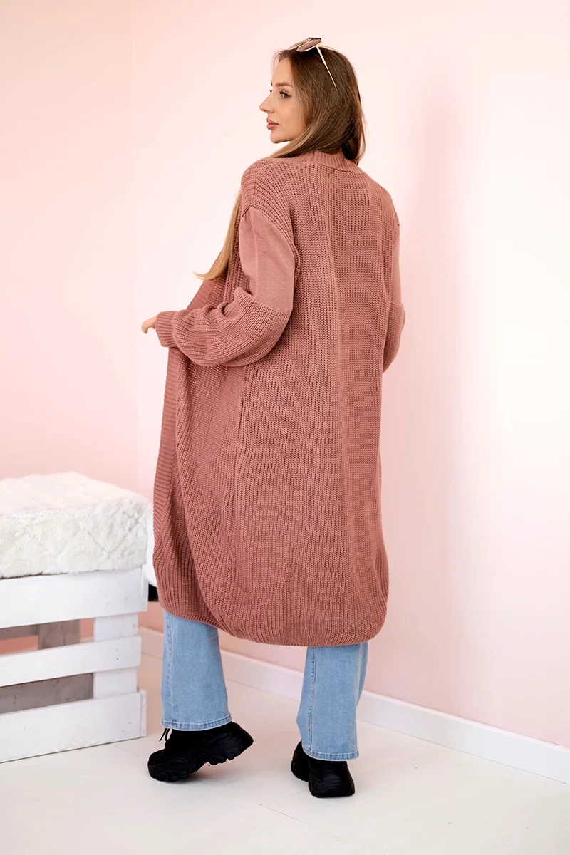 Long sweater dark pink