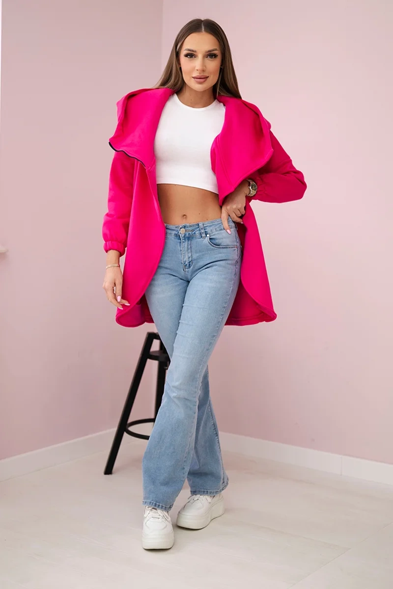 Short-zip sweatshirt fuchsia