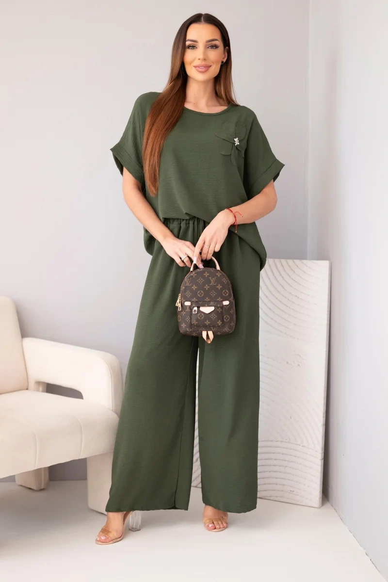 Дамски комплект Kesi с флорална апликация