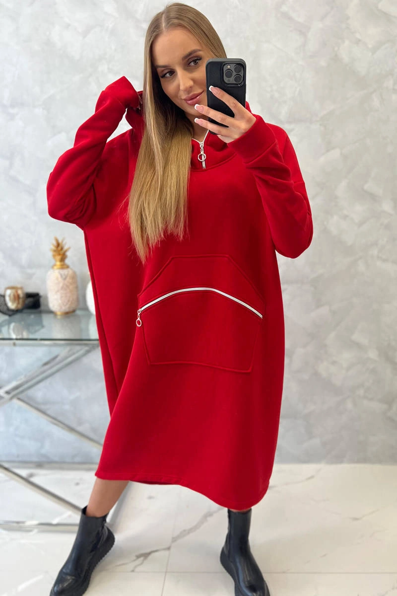 Insulated dress with hood red