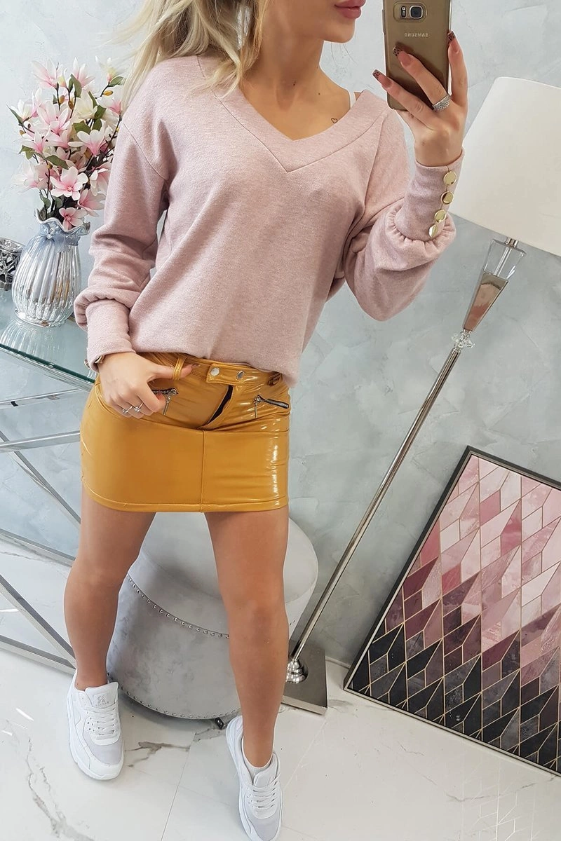 Skirt with decorative mustard zippers