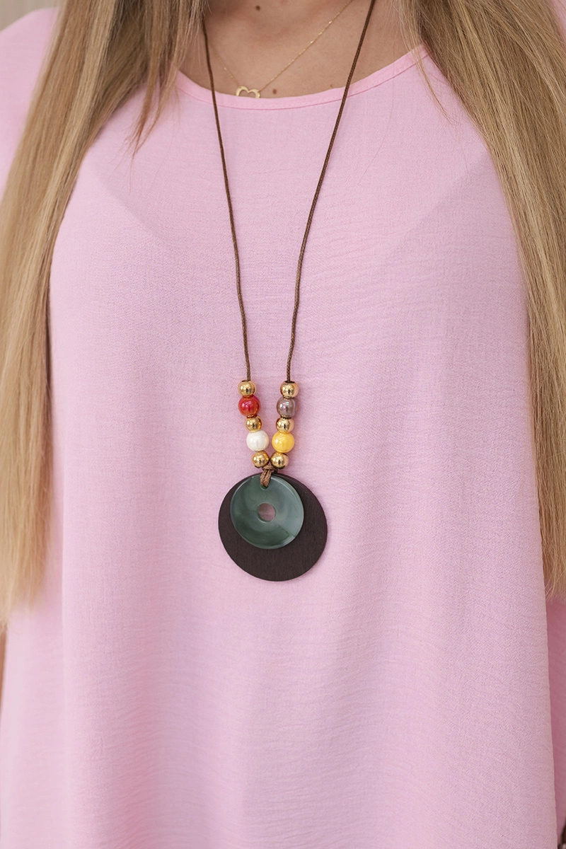 Oversized blouse with pendant light pink color