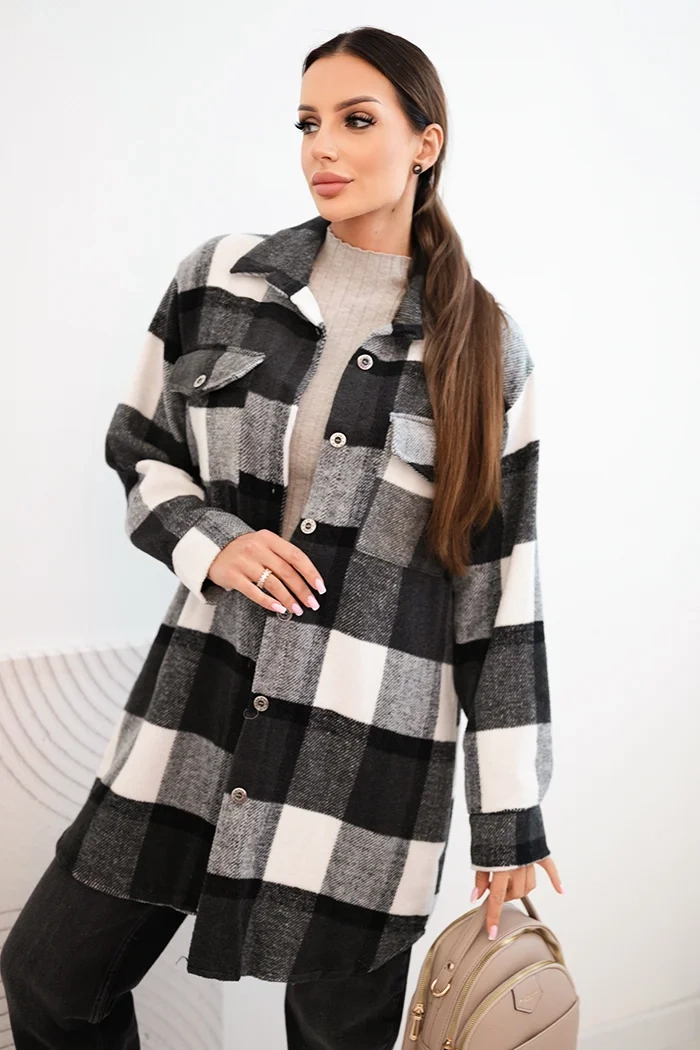 Kesi Włoski Women's checkered shirt graphite