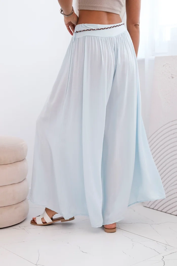 Kesi Włoski Women's wide-leg viscose trousers blue