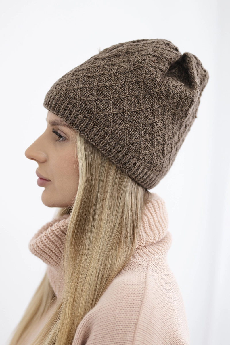 Kesi Cap with fleece Kratka K204 brown