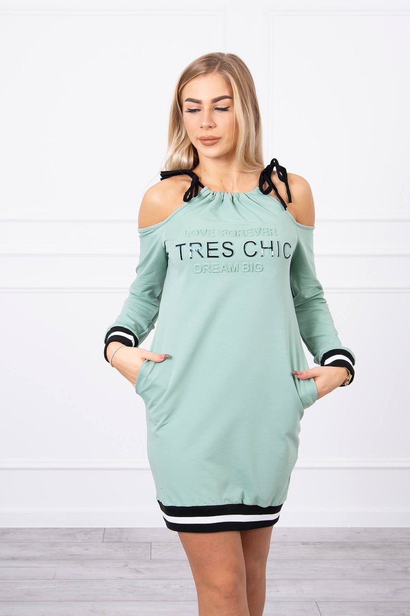 Tres Chic Dress Dark Mint