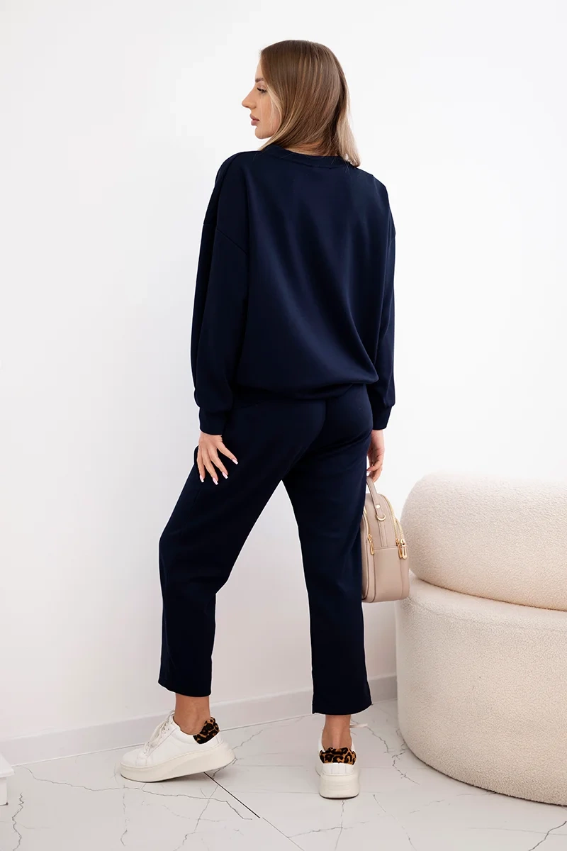Kesi Włoski Buttery fabric set sweatshirt + pants navy