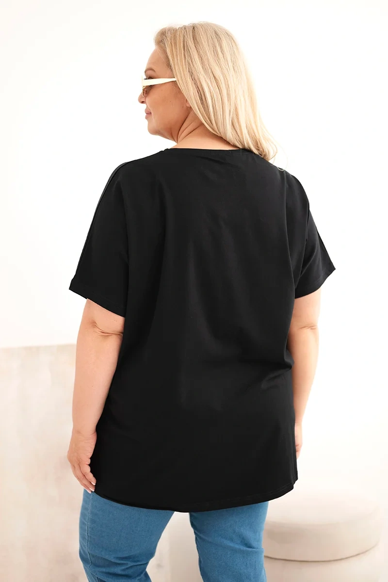 Dámska Plus Size blúzka s pierkovými aplikáciami