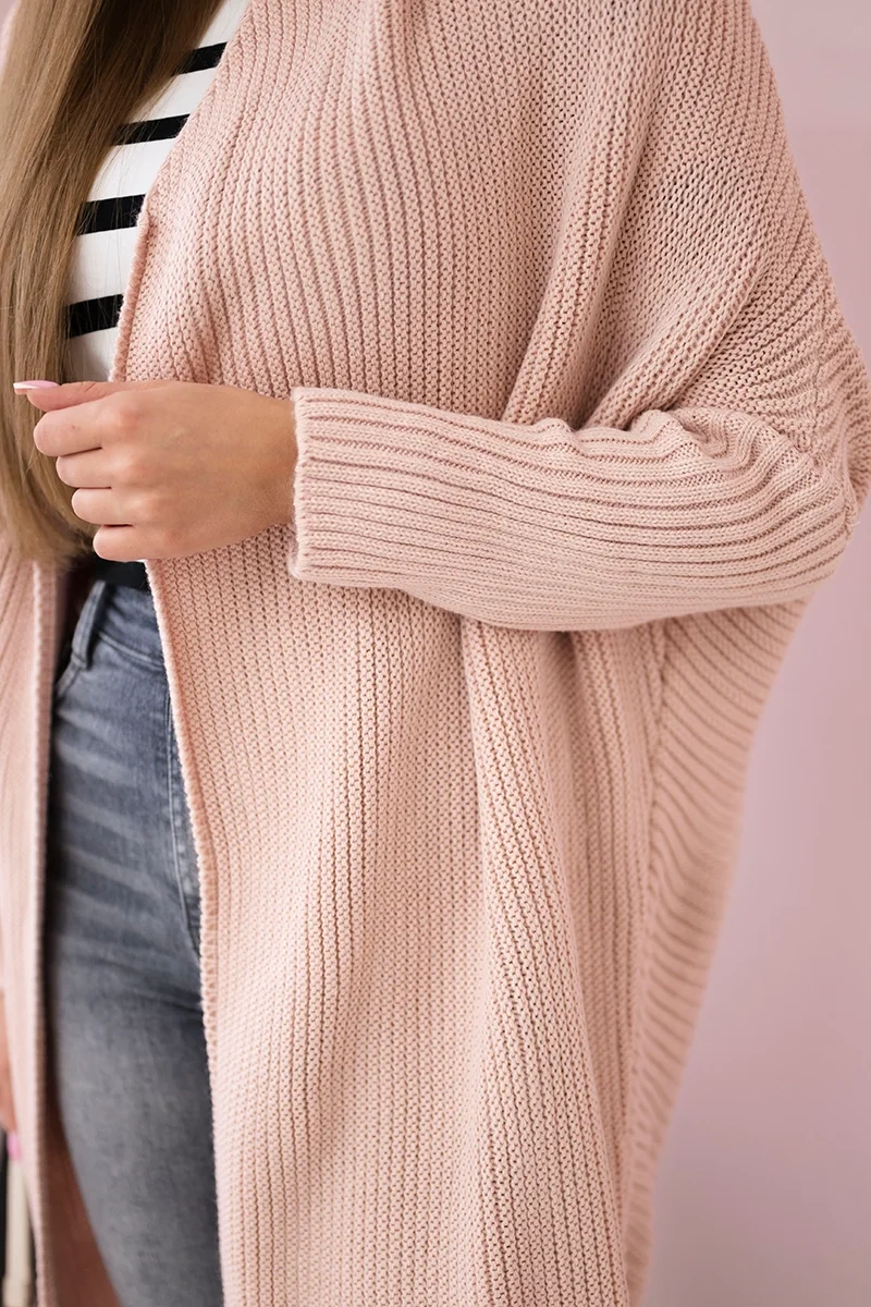 Sweater with batwing sleeve powder pink