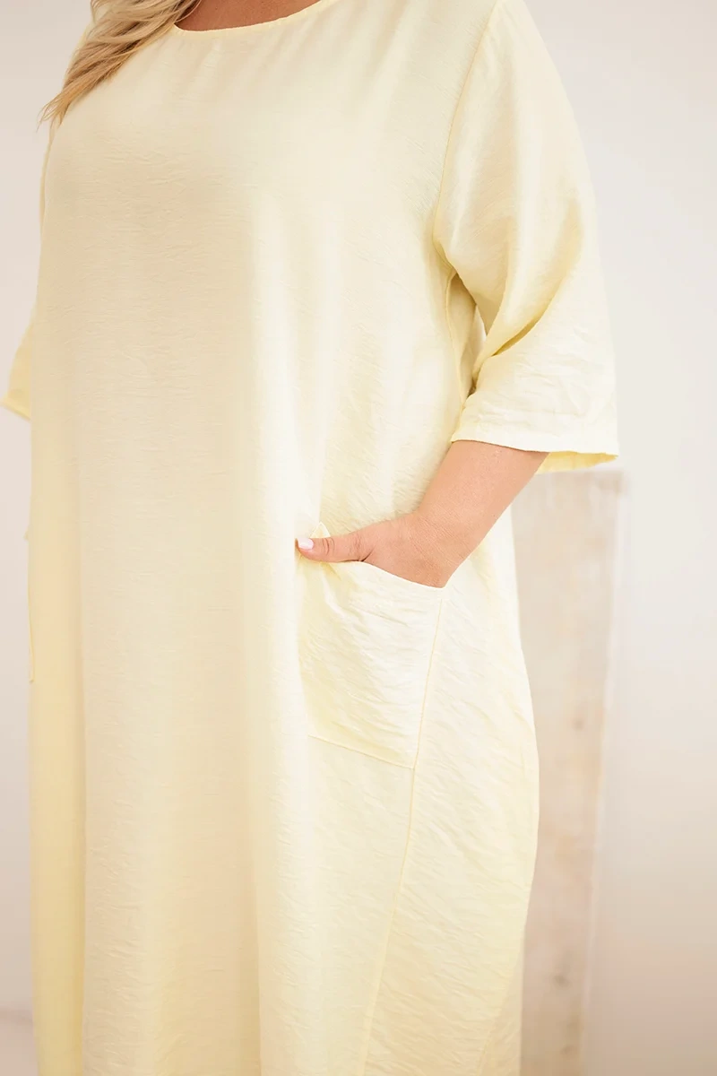 Kesi Włoski dámske plus-size šaty s vreckami