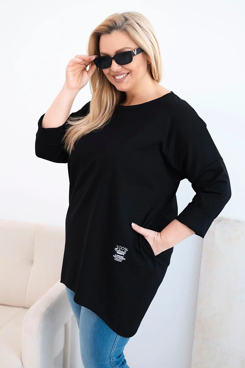 Plus Size dámská halenka s delšími zády