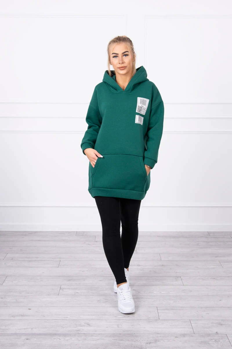 Kesi Hooded sweatshirt with patches green