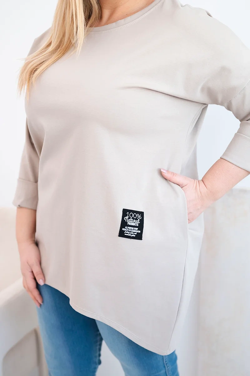Dámska Plus Size blúzka s dlhším chrbtom