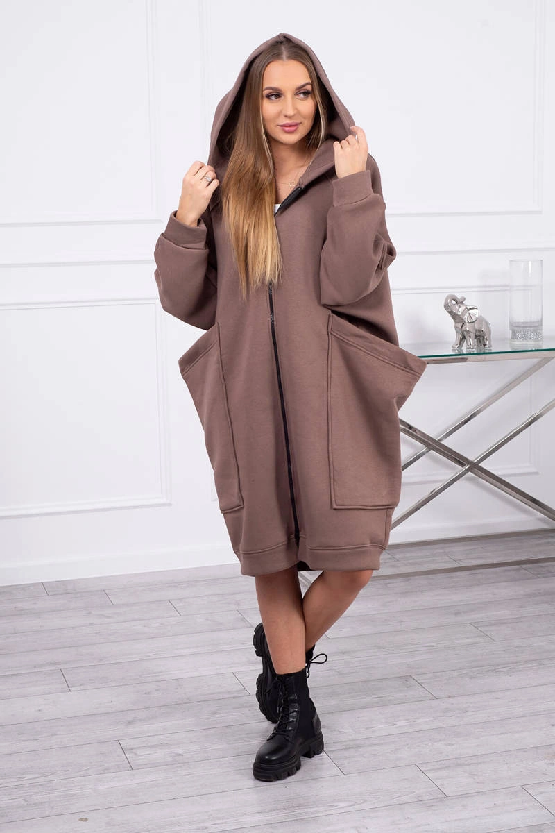 Oversize insulated mocha sweatshirt