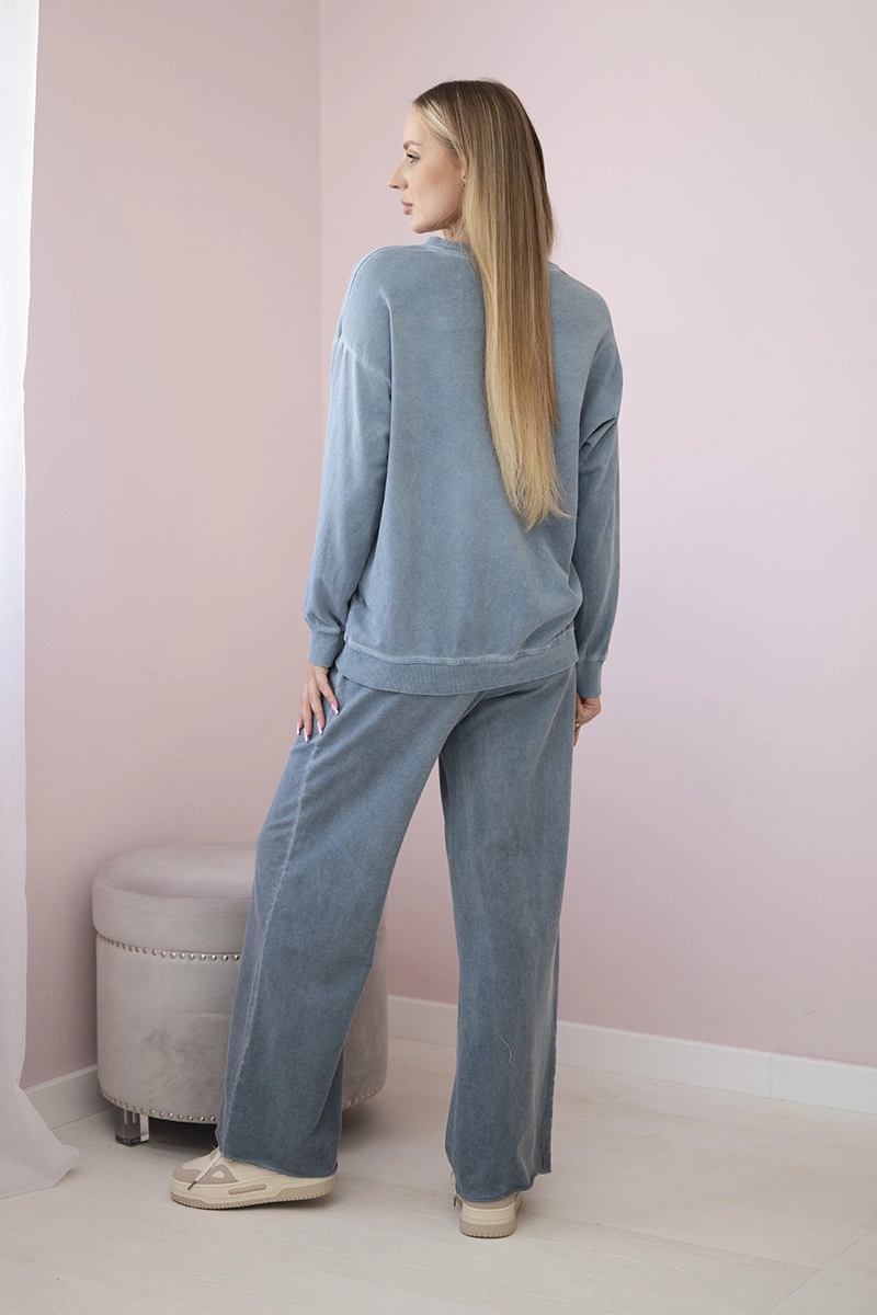 Włoski Cotton set Angel sweatshirt + pants denim