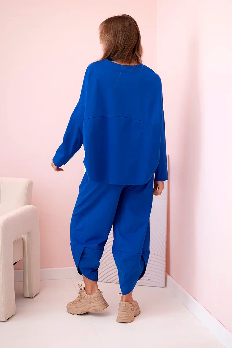 Punto sweatshirt and trousers set cornflower blue