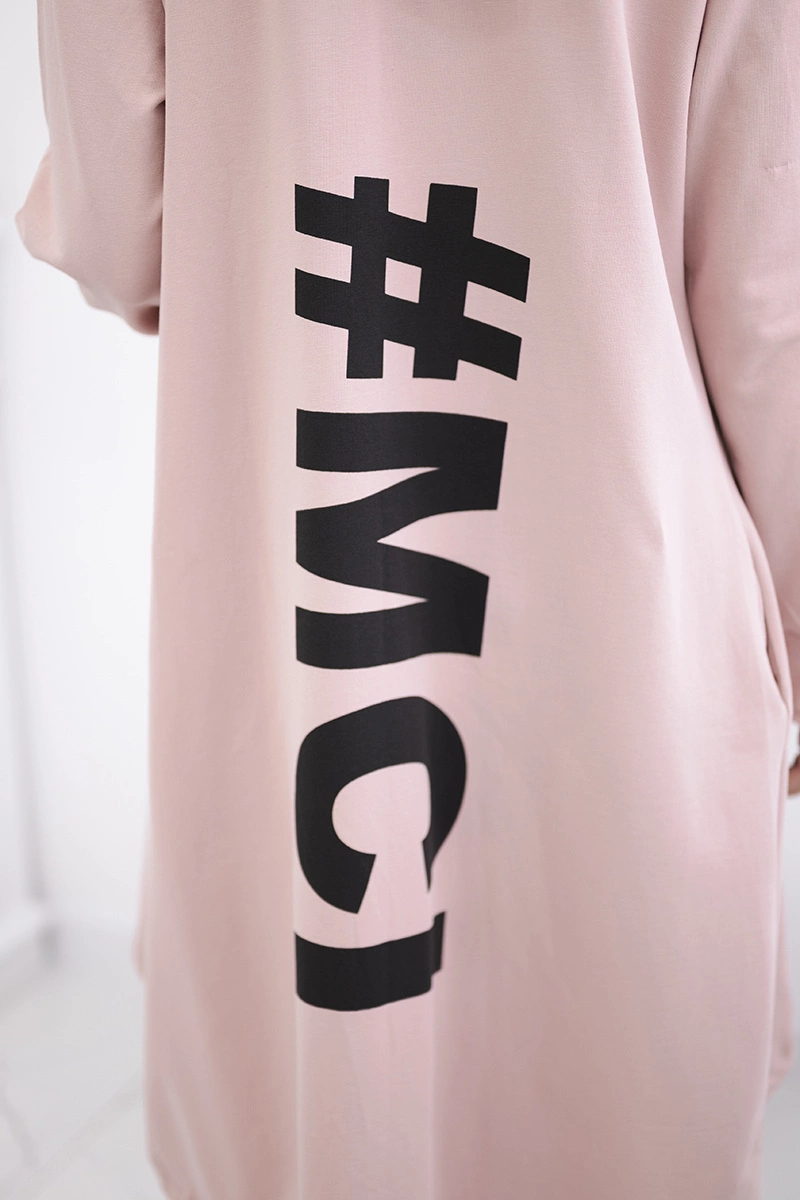 Cardigan with oversize print dark powder pink