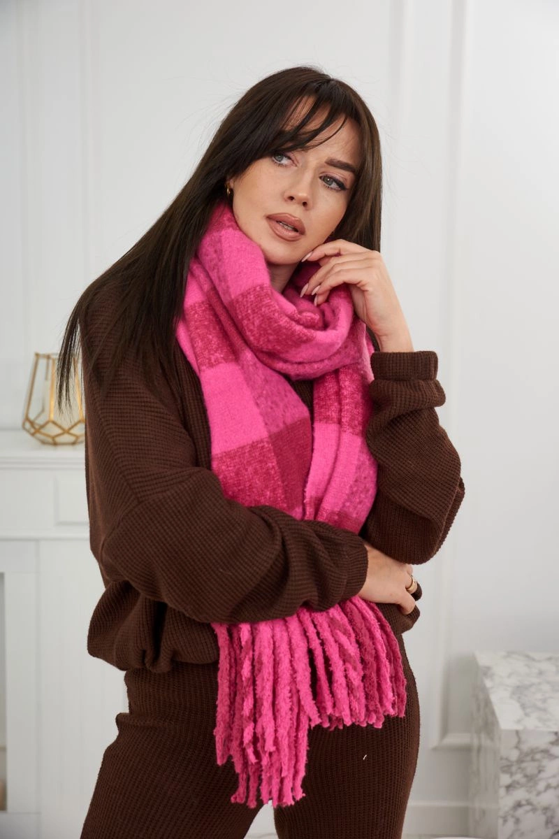 Włoski 6073 Women&#039;s scarf pink + fuchsia