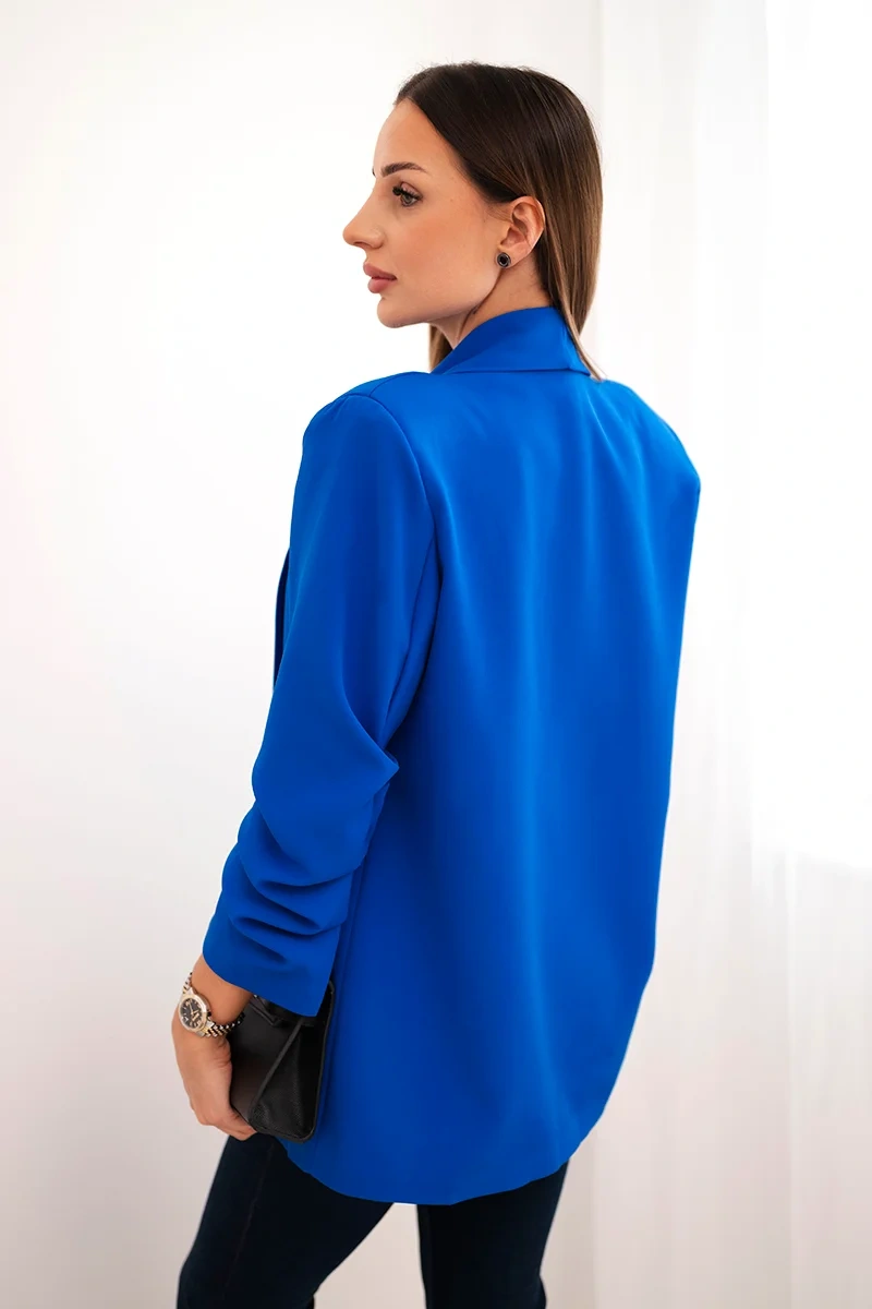 Elegant jacket with lapels purple blue