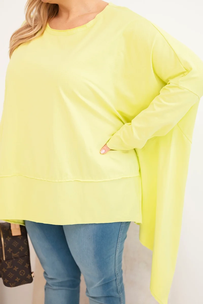 Plus Size dámska tunika s asymetrickým lemom