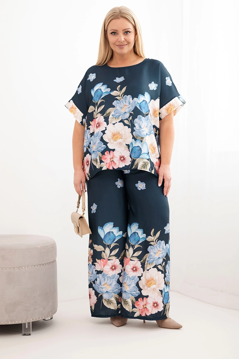 Комплект Kesi Włoski: блуза и панталон с флорален принт