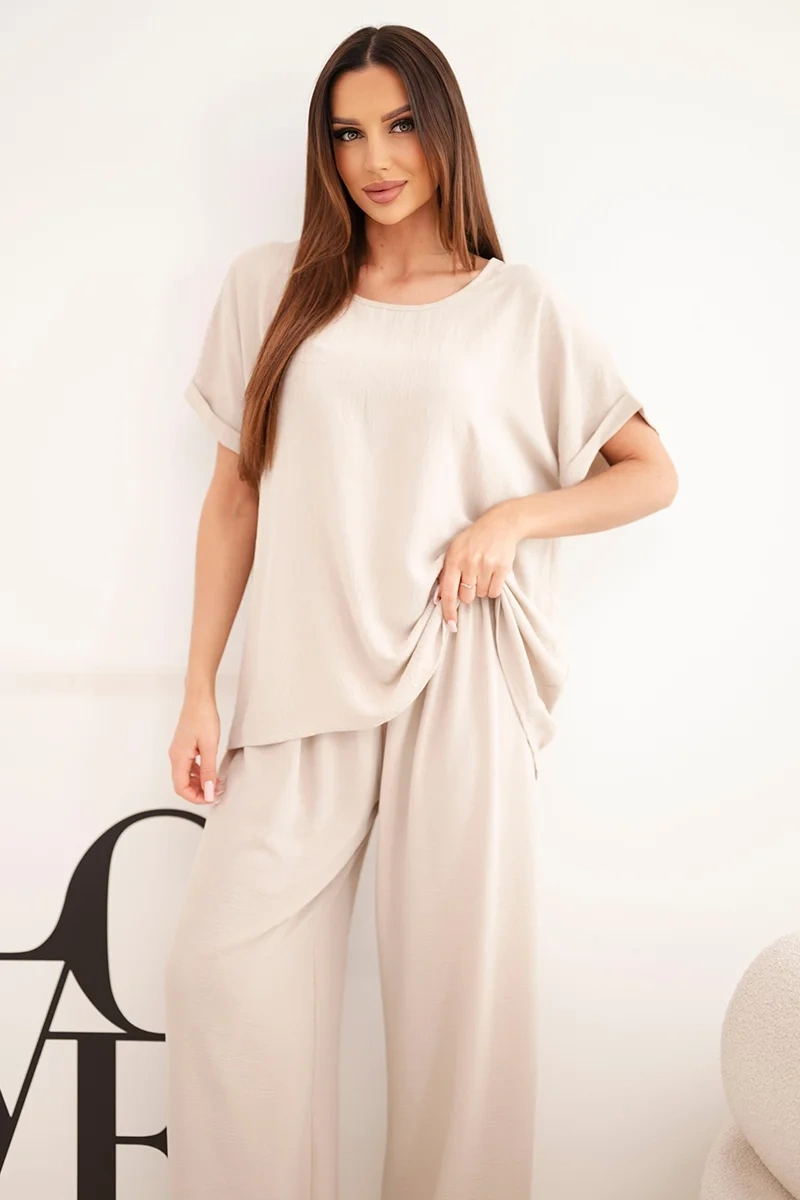 Kesi Plus Size dámský set, béžový