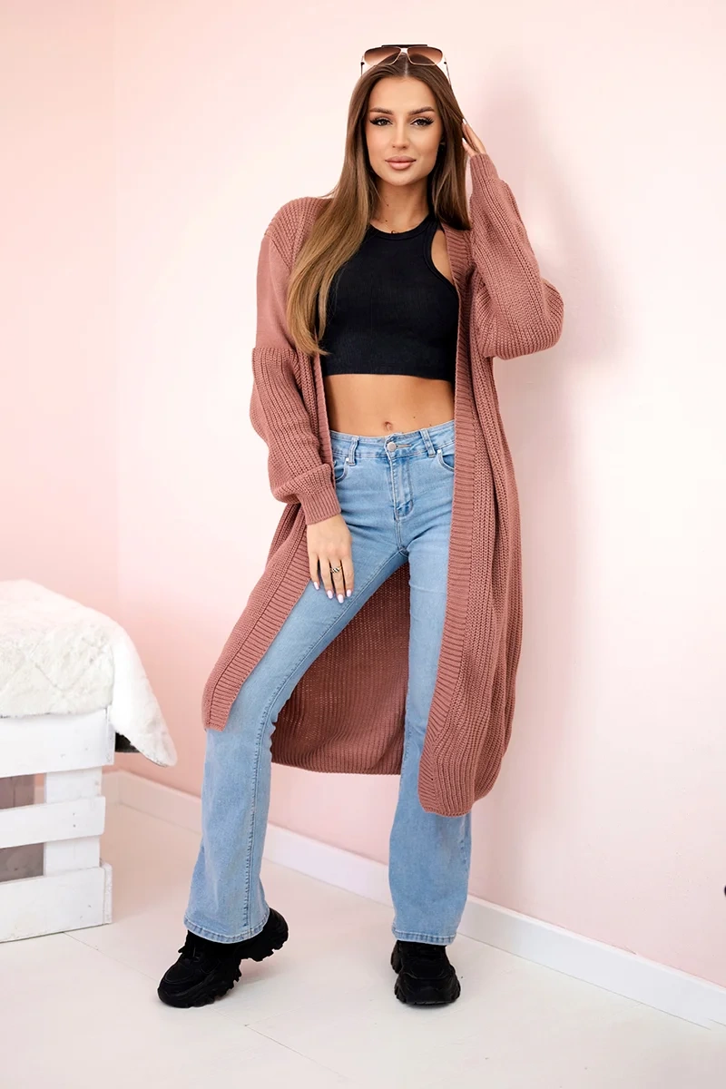 Long sweater dark pink