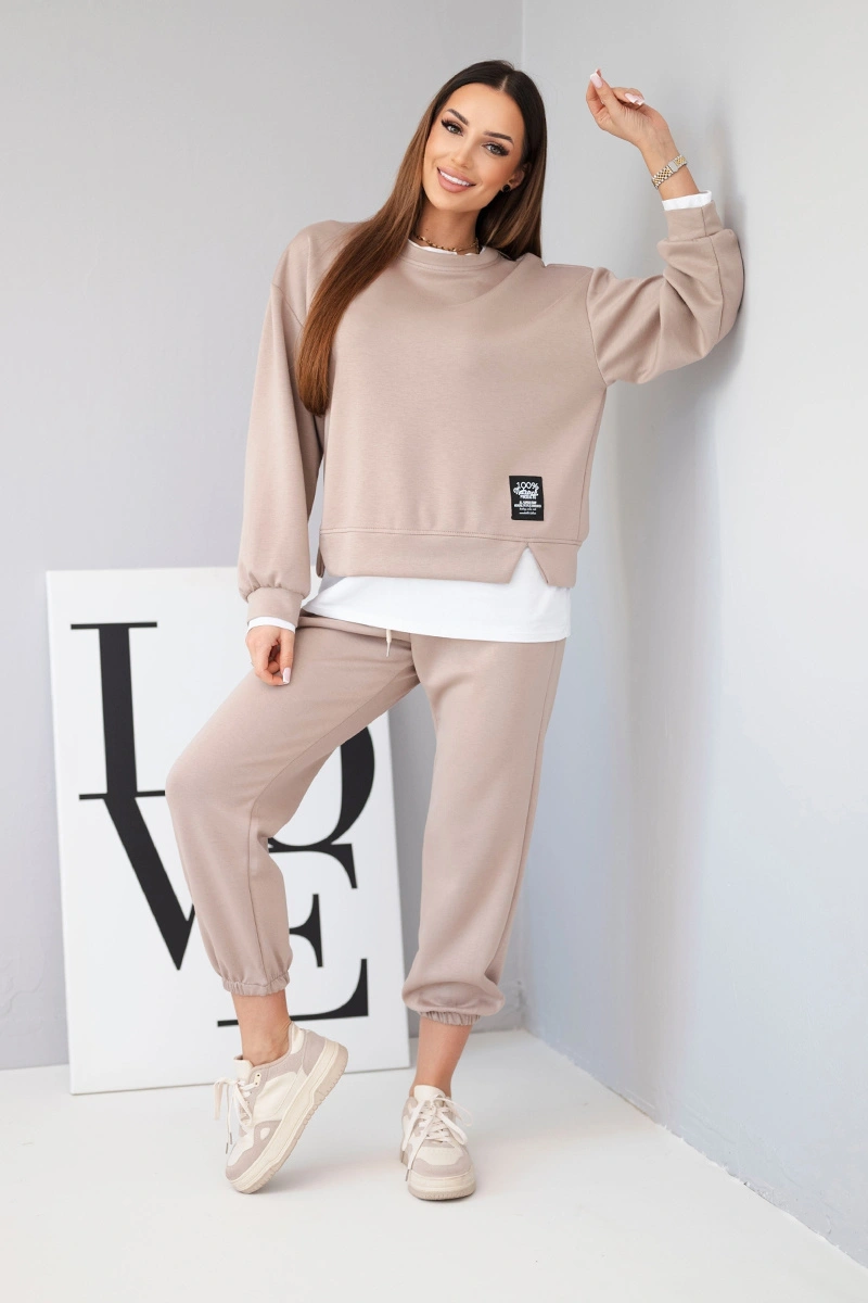 Kesi Włoski Ladies' set with a loose sweatshirt and sweatpants fango