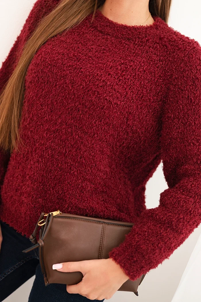 Kesi Włoski Women's sweater made of soft mohair burgundy