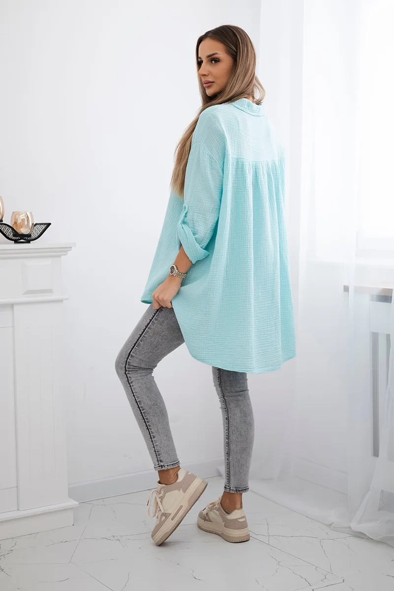 Kesi Włoski Cotton muslin shirt mint