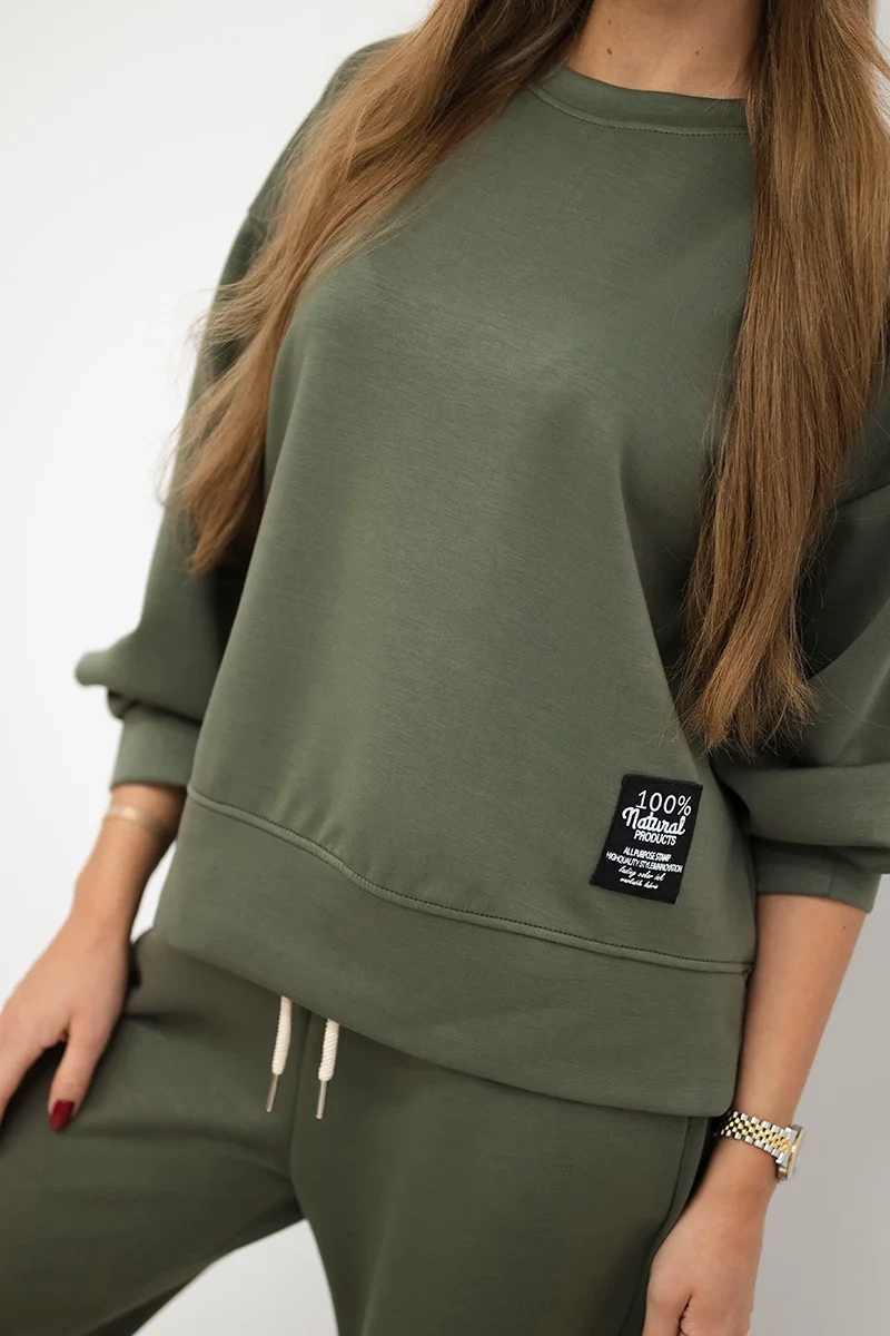 Kesi Włoski Viscose set sweatshirt + pants khaki