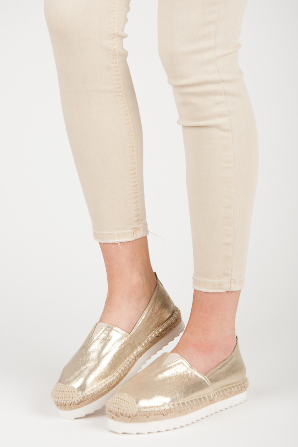 GOLD SLIP-ON ESPADRILLES