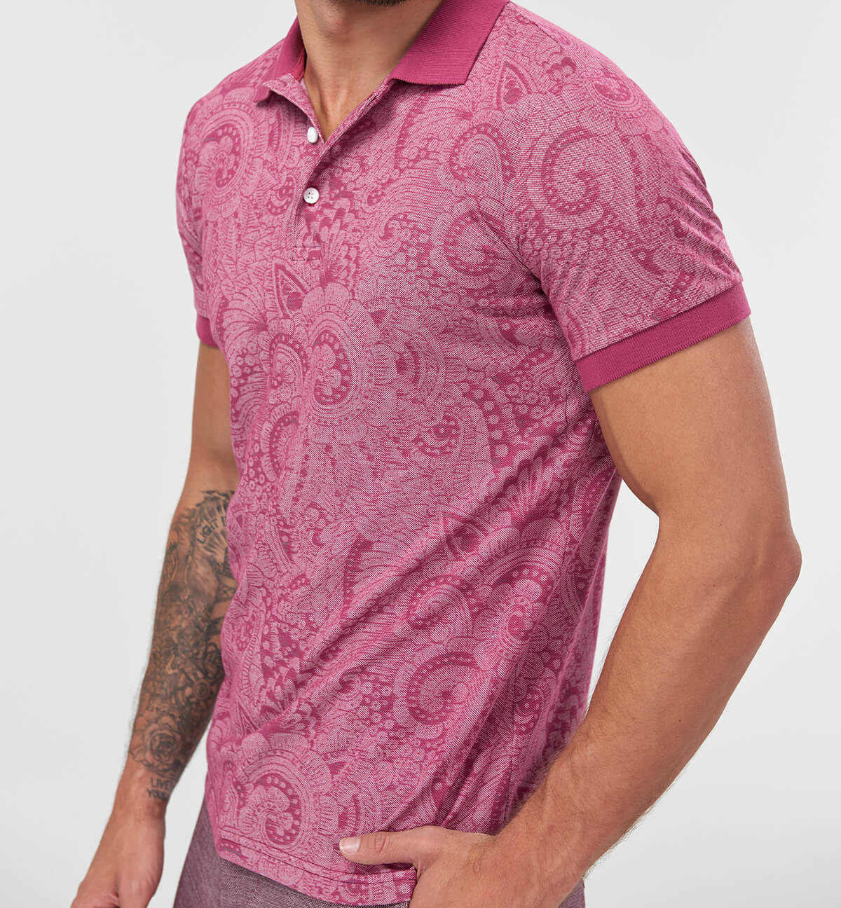 Men's Shirt Trendyol Flower Patterned Polo