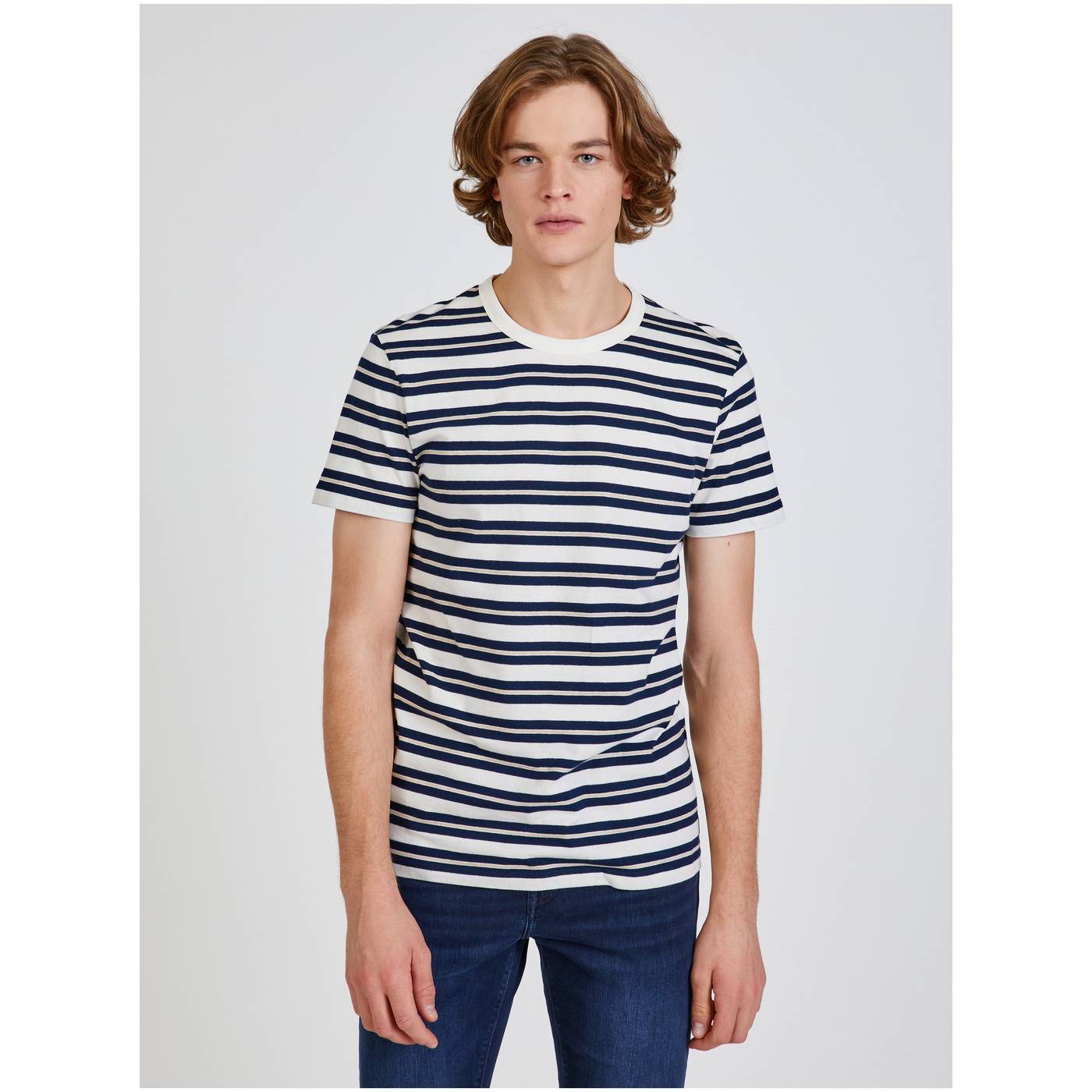 Blue-White Men's Striped T-Shirt Tom Tailor Denim - Men's